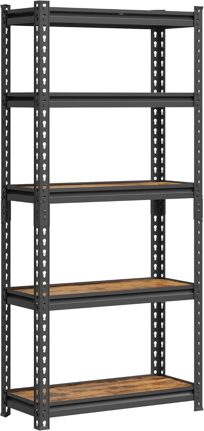 SONGMICS スチールラック 5段 90×40×180cm ヴィンテージ風 GLR450BZ02 オープンラック 棚 おしゃれ キッチンラック 収納ラック 本棚 総耐荷重875kg