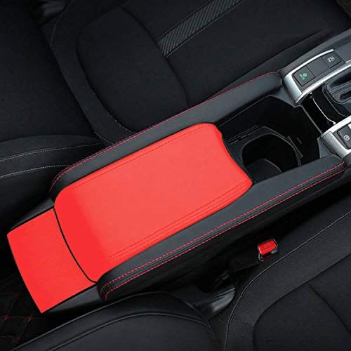 Rifoda 新型ホンダ シビック civic 10代目 FC1 FK7 FK8 3代目インサイト ZE4 全グレード アームレストカバー 汚れや傷に強い 上質な革 2016～仕様変更(黒革+赤革)3P