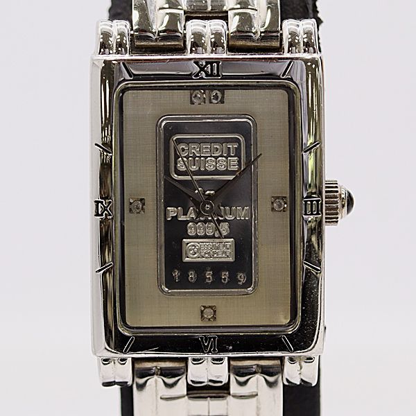 美品 稼働 エルジン インゴットウォッチ PLATINUM 999.5 FK-1164-E QZ シルバー文字盤 レディース腕時計 2000000 4JWY KMT ABC22706