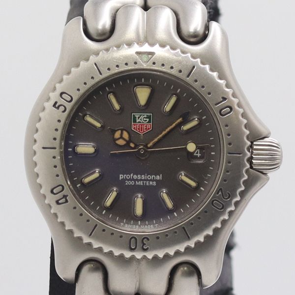 良品 稼働 タグ・ホイヤー プロ200M S99.215 QZ デイト グレー文字盤 レディース腕時計 5656200 4BGT NAM ABC22755