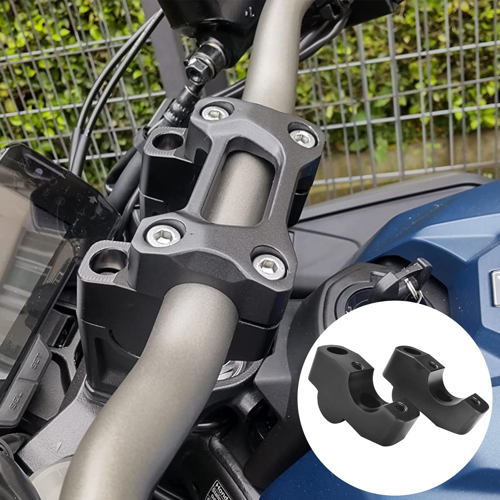 LEDISHUN ホンダCB650R ハンドル高さ向上高さ増加2.8CM 後へ2CM移り ハンドルバーライザー バークランプハンドル CB650R 2019-2023 (ブラック) 4,540円