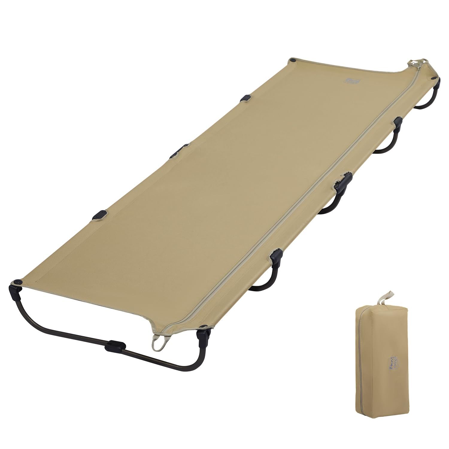 TIMBER RIDGE アウトドアベッド ジェットコット 【2.9kg超軽量 / 数秒設営】 折りたたみ 耐荷重102kg アルミ&スチールフレーム 600D キャンプ ツーリング 防災 収納袋付 カーキso eeb73cb3
