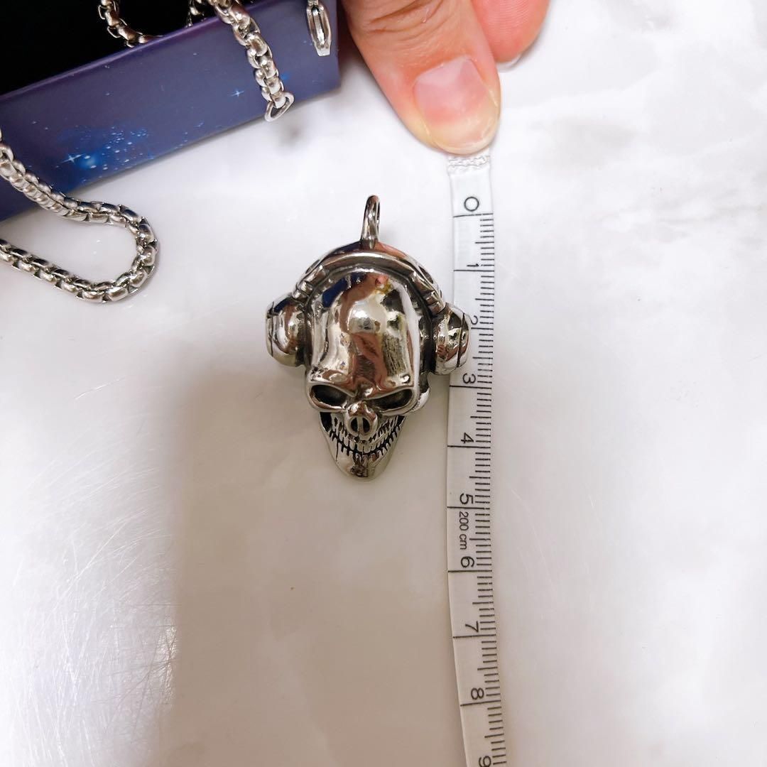 ✨スカルヘッドホン ネックレスチェーン 4mm 70cm✨ - メルカリ