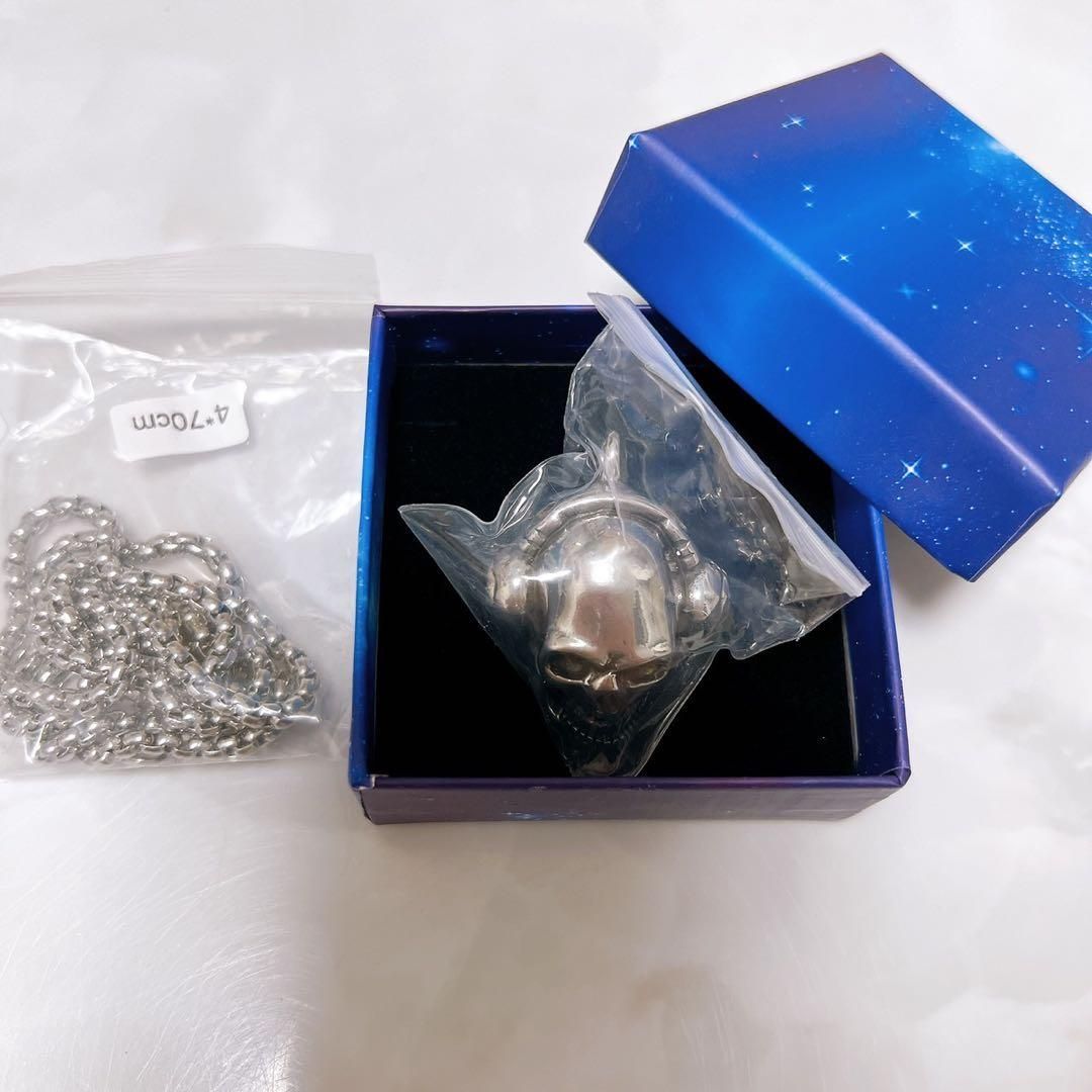 ✨スカルヘッドホン ネックレスチェーン 4mm 70cm✨ - メルカリ