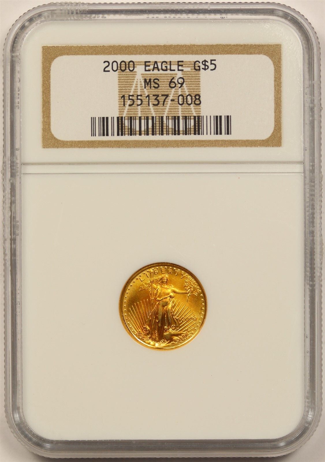 2000 Gold Eagle $5 NGC MS 69 (Tenth-Ounce) NGC 1/10 oz Gold