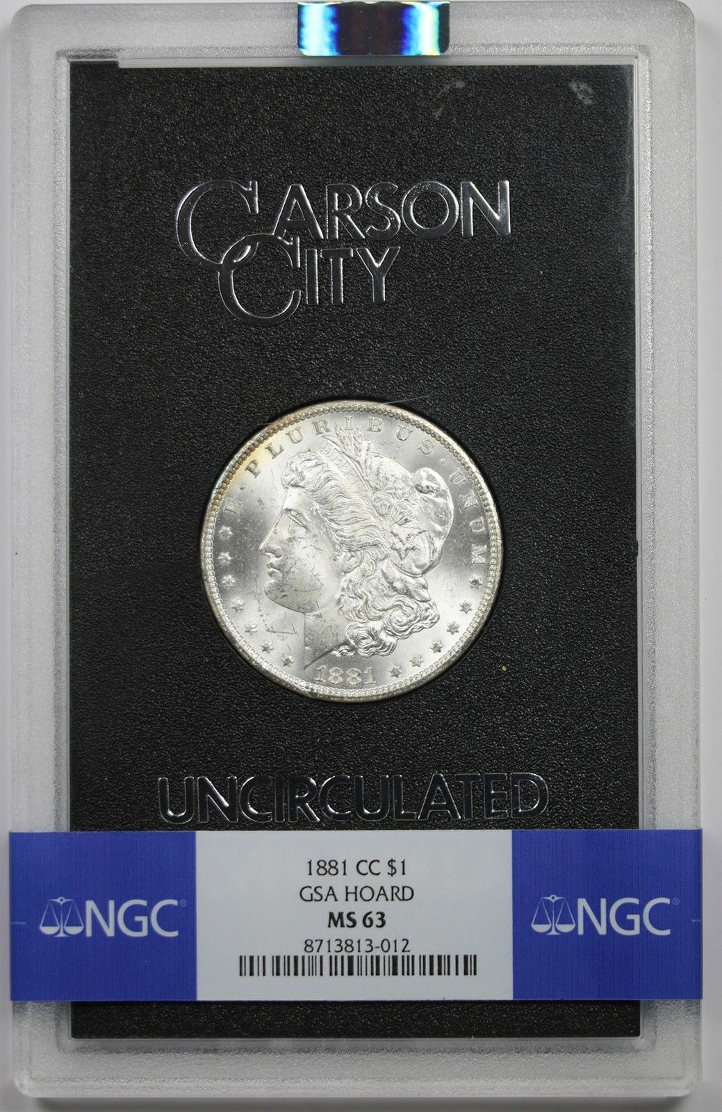 1881-CC $1 NGC/GSA Hoard MS 63 Morgan Silver Dollar W/ Box + COA