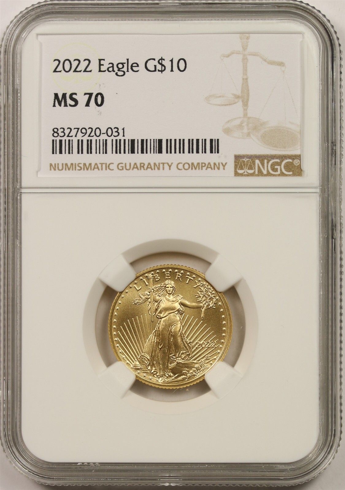 2022 Gold Eagle $10 NGC MS 70 (Quarter-Ounce) 1/4 oz Gold