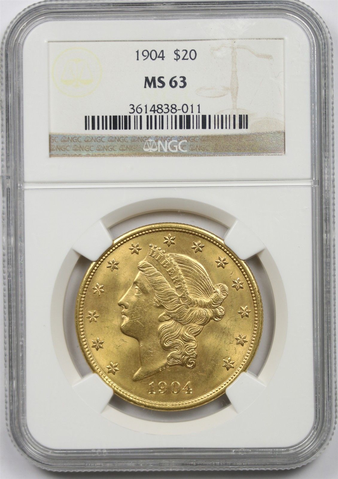 1904 $20 NGC MS 63 Liberty Head Gold Double Eagle