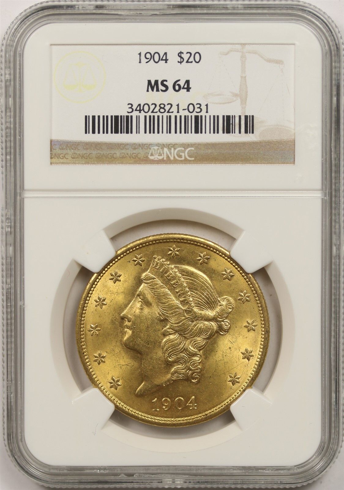 1904 $20 NGC MS 64 Liberty Head Gold Double Eagle