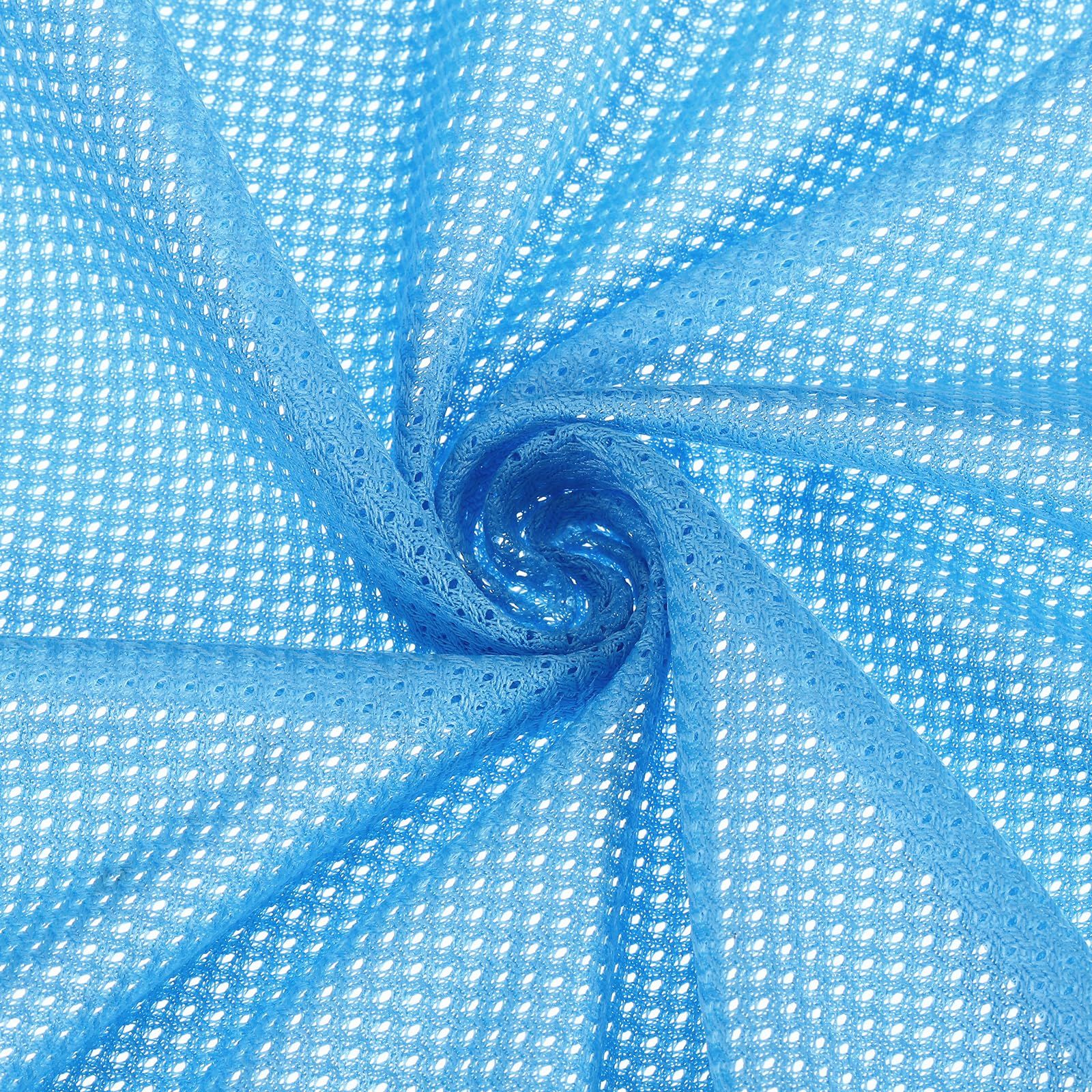 新品 PATIKIL メッシュ生地 幅1.5m x 3.6m ポリエステル100% 無地 弾力性 軽量 速乾 通気性 手芸 ネット衣類 ショッピングバッグ用 スカイブルー