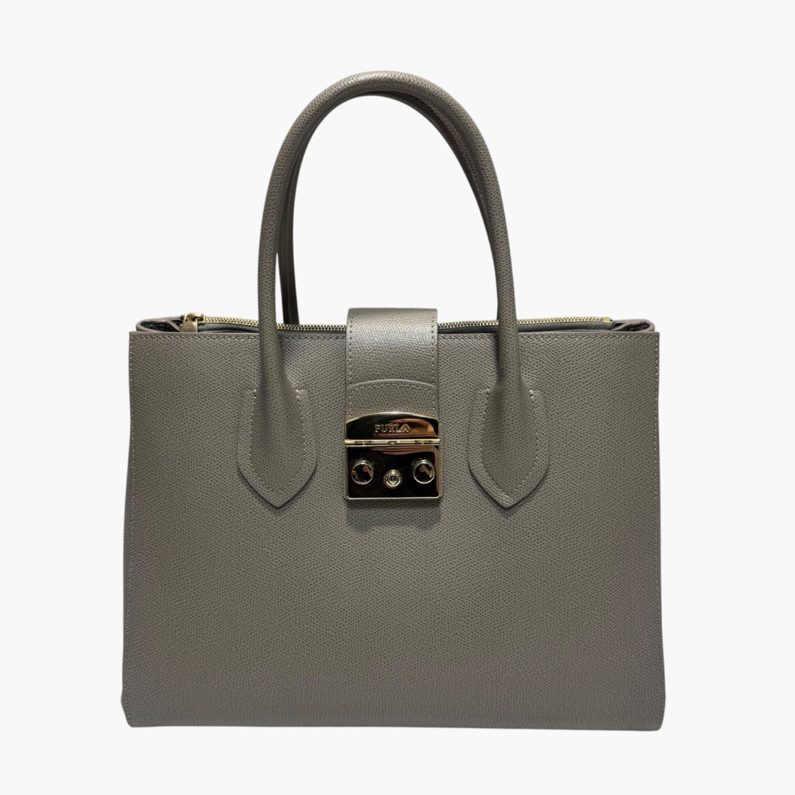 FURLA メトロポリス 2WAY ハンドバッグ グレージュ レザー ショルダー 