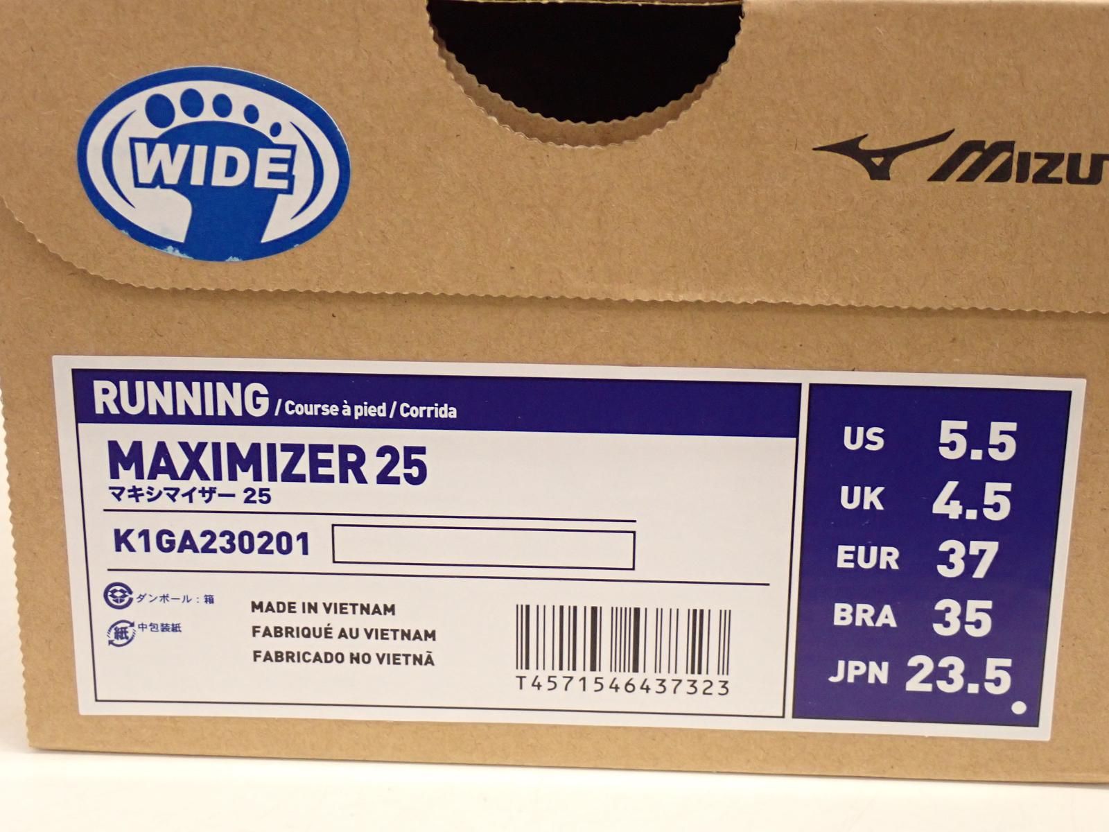 ★7123☆MIZUNO ミズノ MAXIMIZER 25 マキシマイザー25 ワイド K1GA230201 ランニングシューズ　未使用美品　23.5㎝
