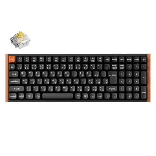 【国内正規品】Keychron K4 Max バージョン2 96%レイアウト 木目フレーム QMKカスタムメカニカルキーボード ワイヤレス2.4GHz/Bluetooth/有線対応 JISレイアウト ホワイトバックライト Keychron Silent バナ/