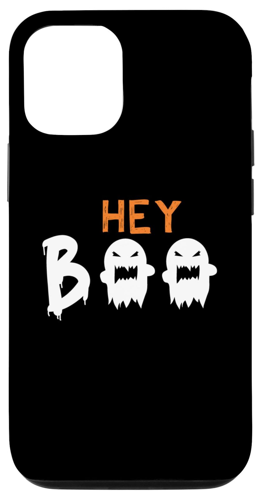 iPhone 15 Pro Hey Boo かわいいハロウィンコスチューム 叫ぶ面白いゴーストデザイン スマホケース