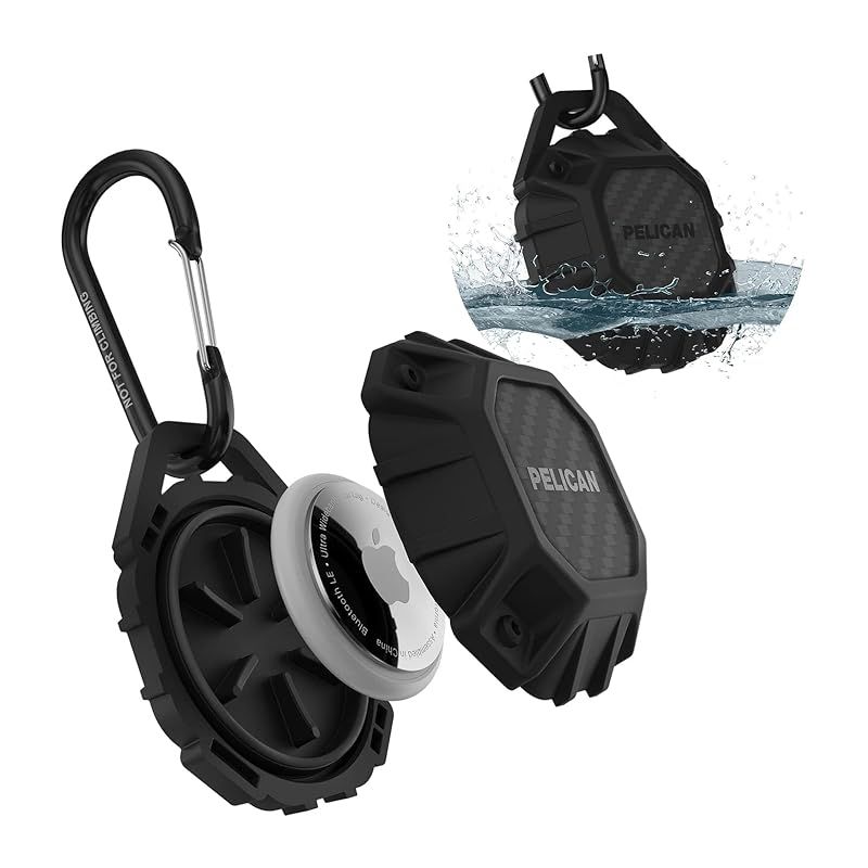 【新品】 Pelican エアタグ用防水ケース カラビナ付き ブラック PP050970 0