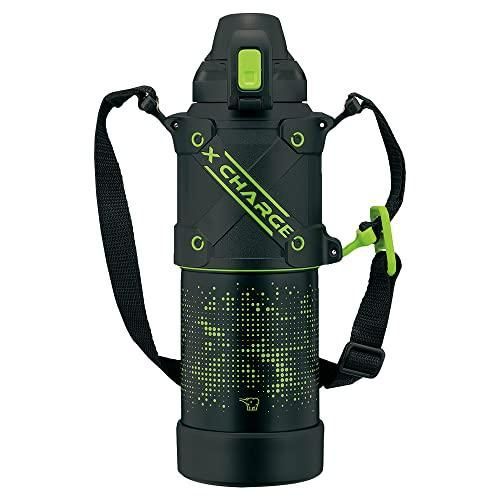 象印マホービン 水筒 シームレスせん スポーツタイプ 大容量 1.0L 直飲み ステンレスクールボトル ライムブラック せんとパッキン一体化 お