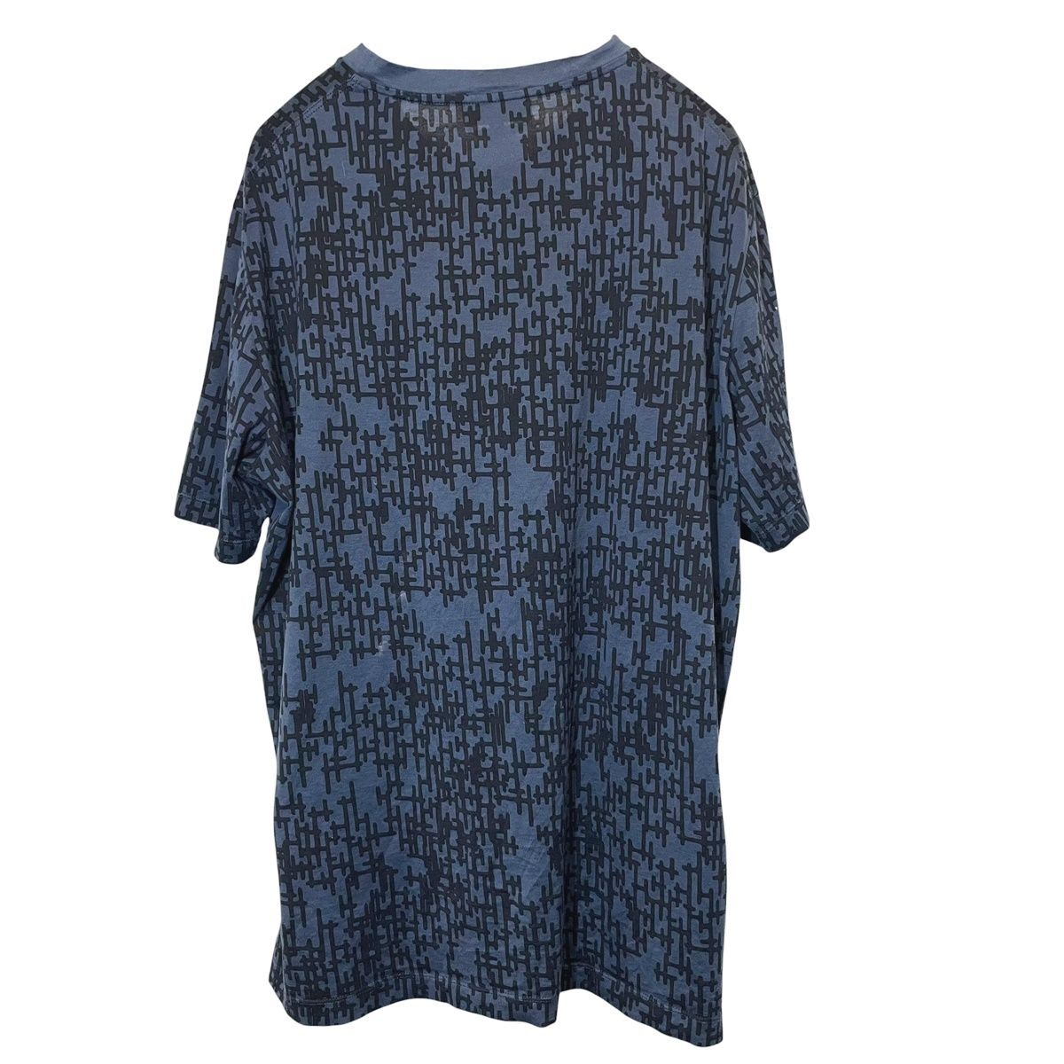 中古】HERMES エルメス 総柄 半袖Tシャツ ブルー XXLサイズ ネイビー 