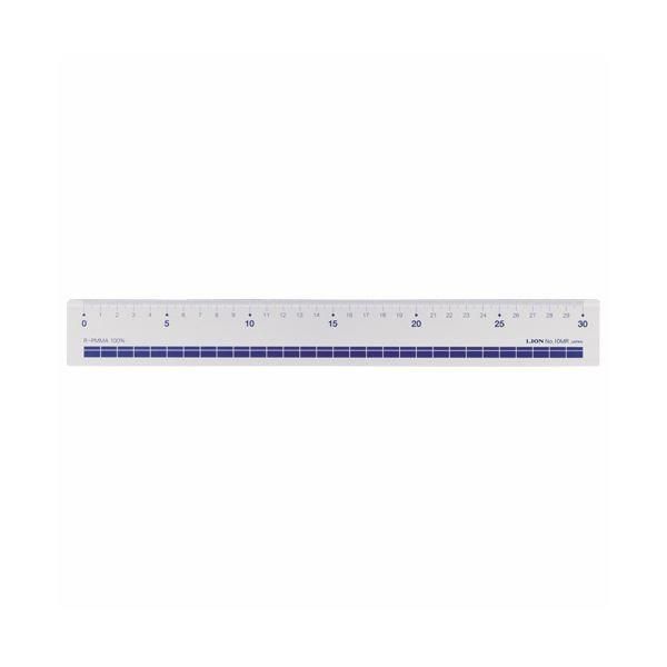 (まとめ) ライオン事務器 再生アクリル直線定規30cm No.10MR 1セット(10本) 〔×5セット〕