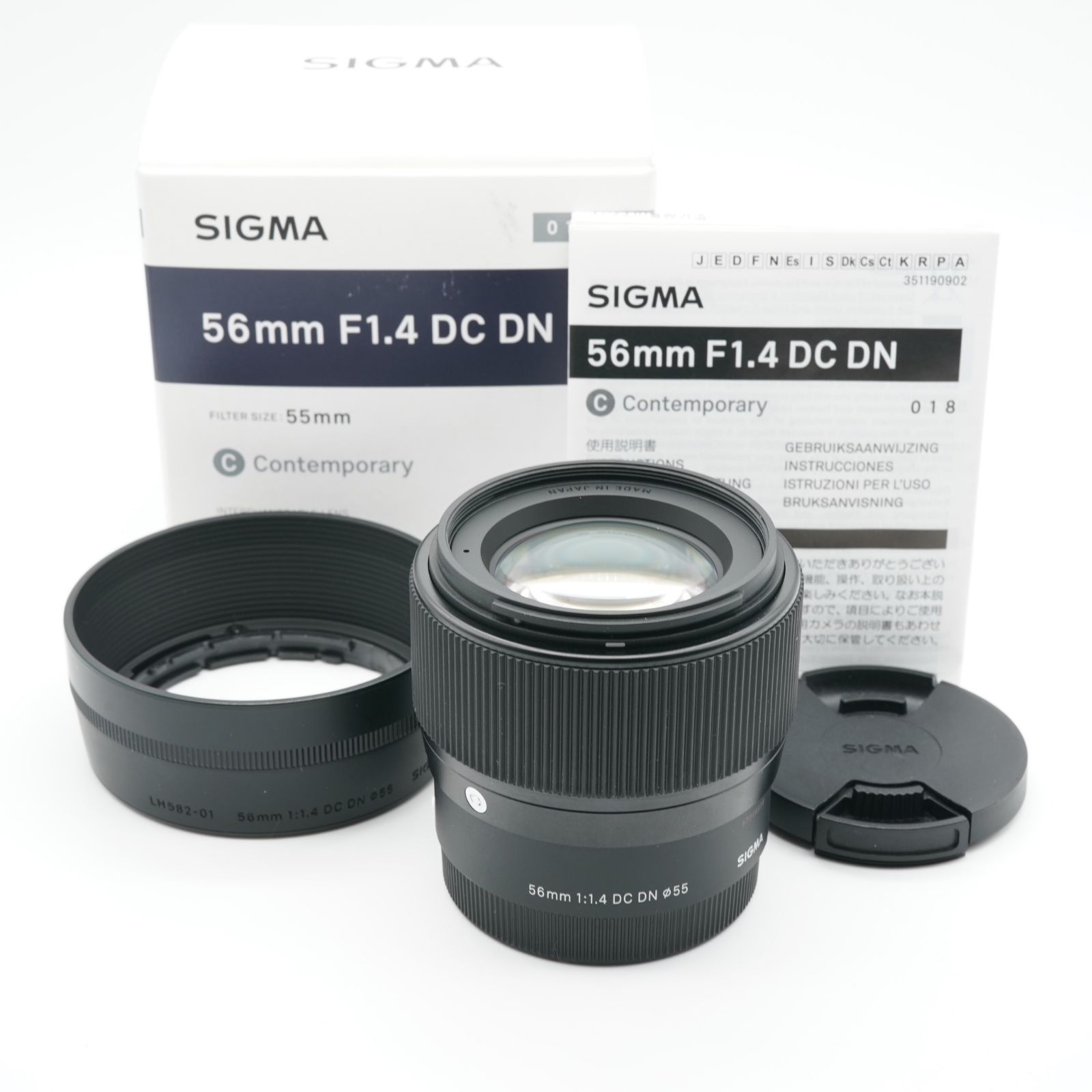 ほぼ新品 シグマ SIGMA 56mm F1.4 DC DN Contemporary ソニー Eマウント あると嬉しい元箱・取説・純正フード付！
