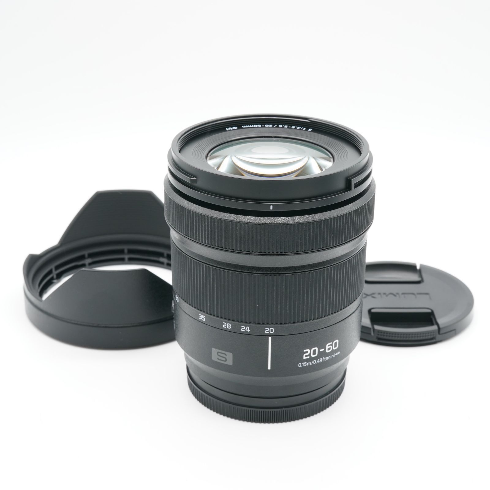 ほぼ新品 パナソニック LUMIX S 20-60mm F3.5-5.6 S-R2060 あると嬉しい純正フード付！