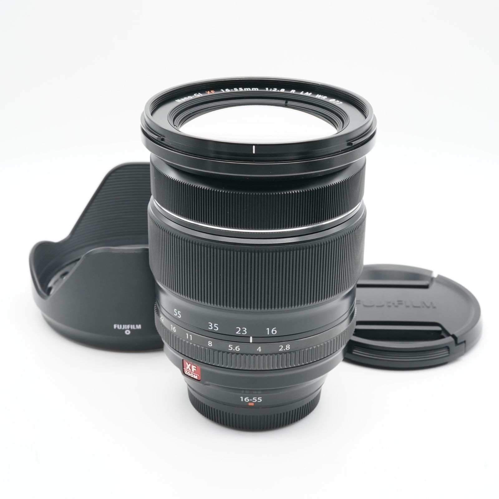 新品級 フジフイルム XF 16-55mm F2.8 R LM WR あると嬉しい純正フード(スレキズあり)付！