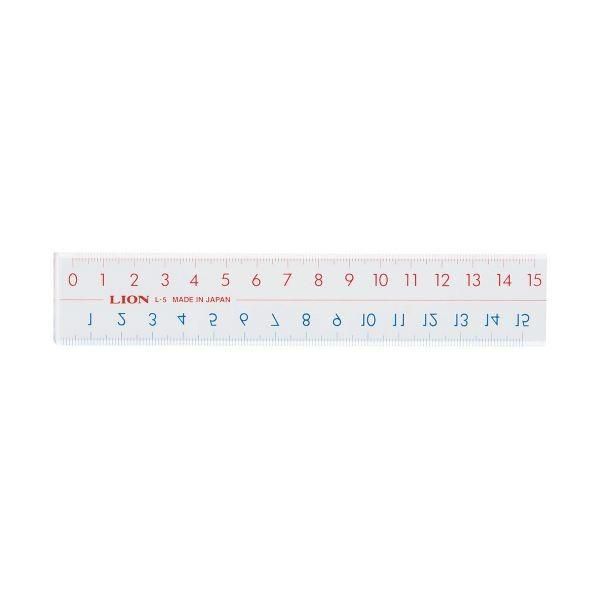 (まとめ) ライオン事務器 ピックアップ定規15cm L-5 1本 〔×50セット〕