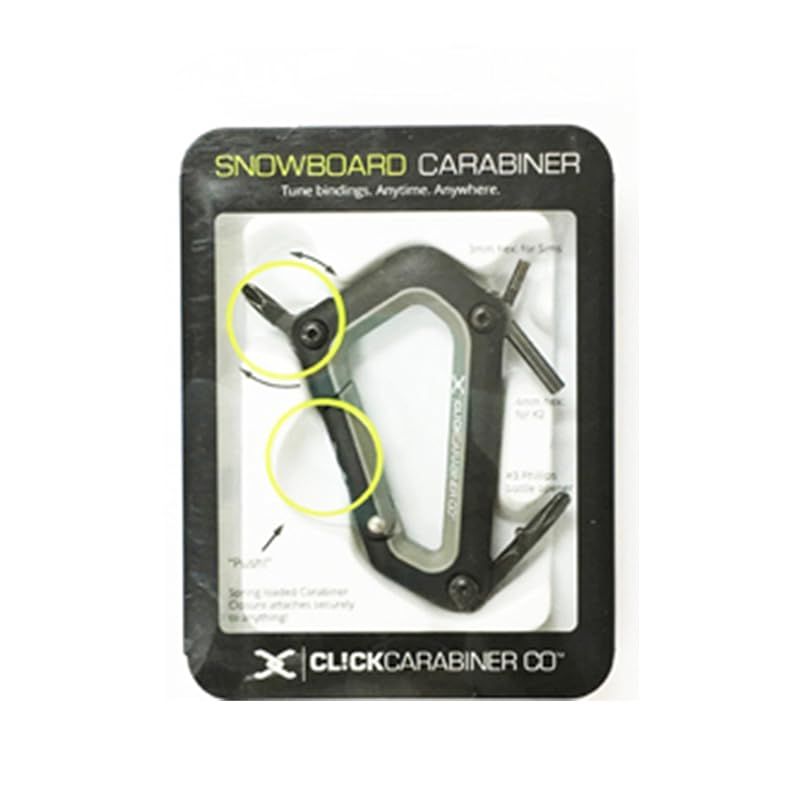 【新品】 CLICKCARABINER(クリックカラビナ) CLICK CARABINER カラビナ スノーボード用 グレー 0