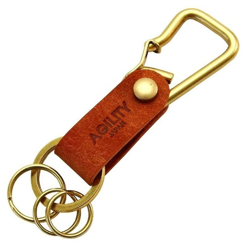 【新品】 アジリティアッファ(AGILITY affa)『ブローシュ』カラビナ レザー 革 キーホルダー ベルトループ 小物 キーリング 牛革 0