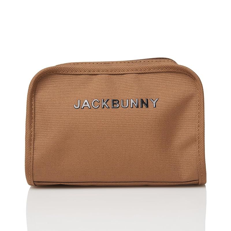 【新品】 [ジャックバニー] 継続定番商品 ポーチ [ロゴファスナーシリーズ](カラビナ付き) / ゴルフ 小物入れ / 262-4984714 050_ブラウン FR 0