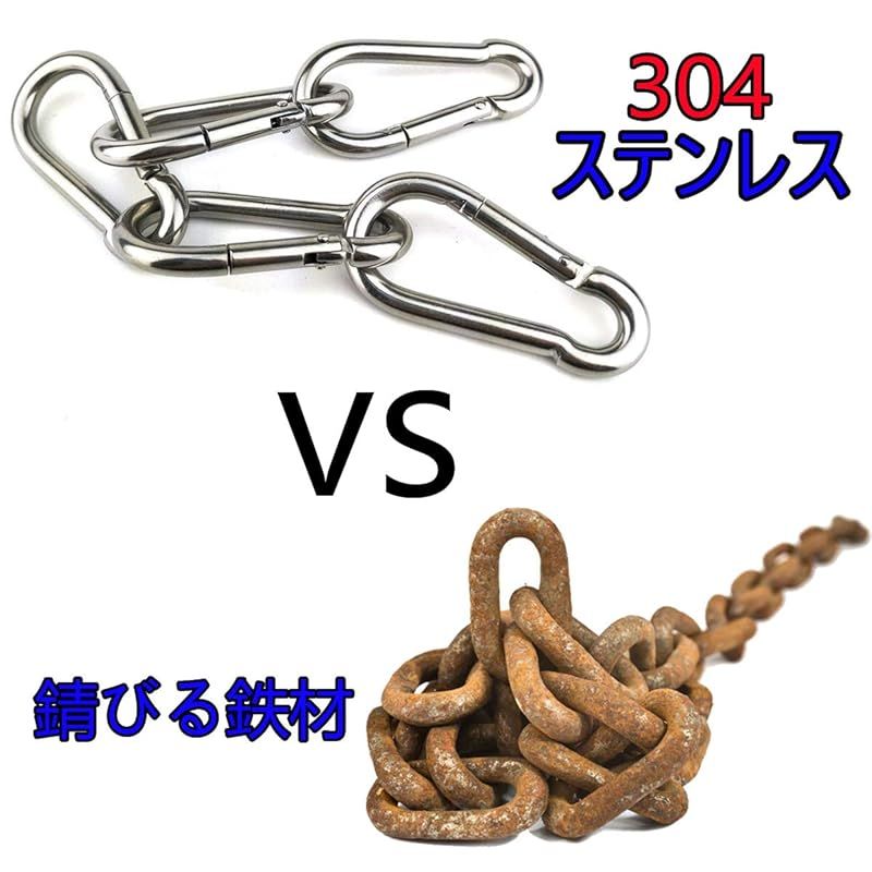 【新品】 カラビナ 304ステンレス スプリングフック キーホルダー 小型 大型 頑丈 スプリングスナップ 耐荷重120kg (6cm, 30個セット) 0
