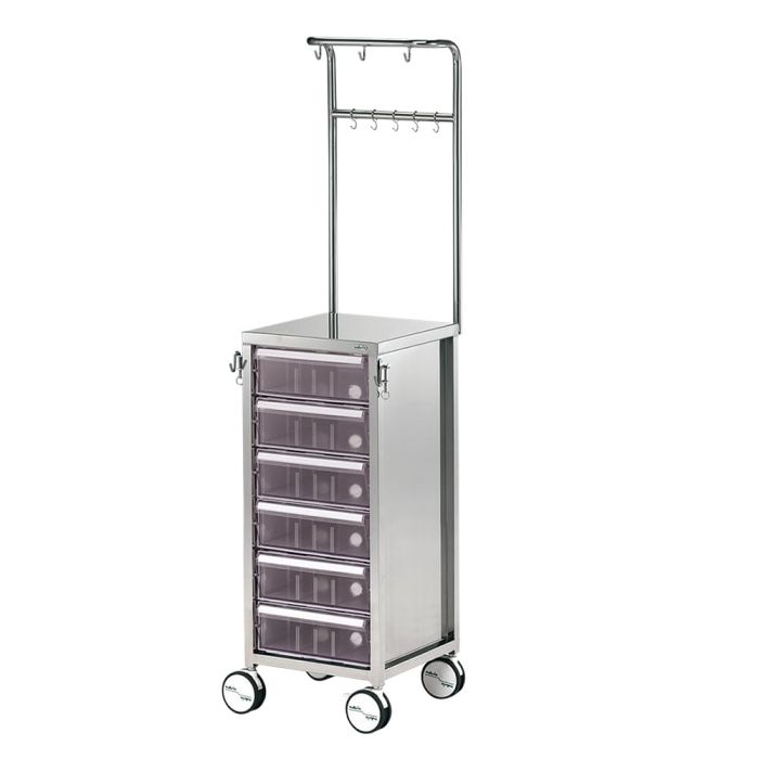 【新品・2営業日で発送】アズワン 小型点滴処置車(樹脂引出し) 引出6段