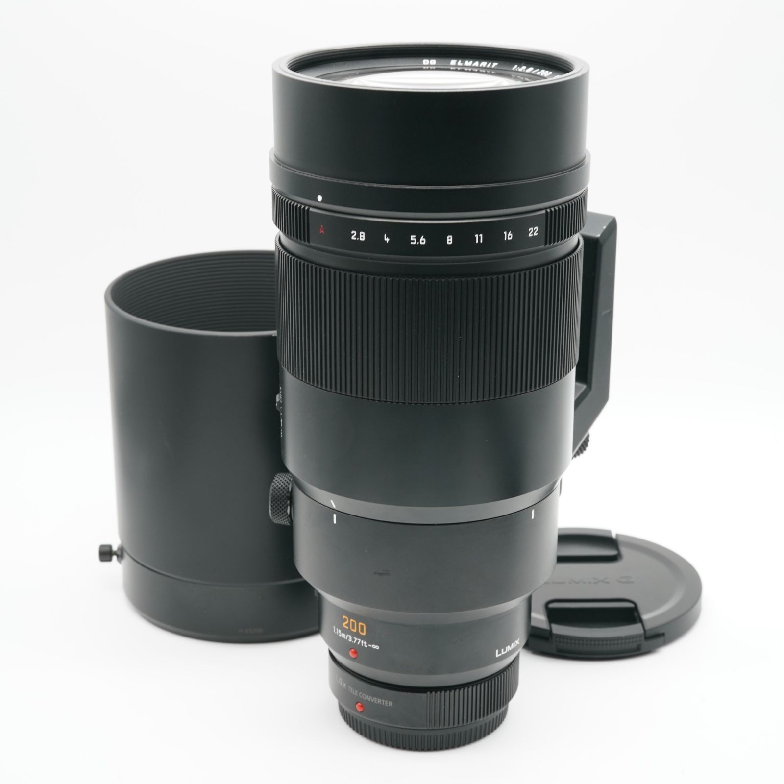 超極上 パナソニック LEICA 200mm F2.8 POWER O.I.S. H-ES200 あると嬉しい純正フード付！