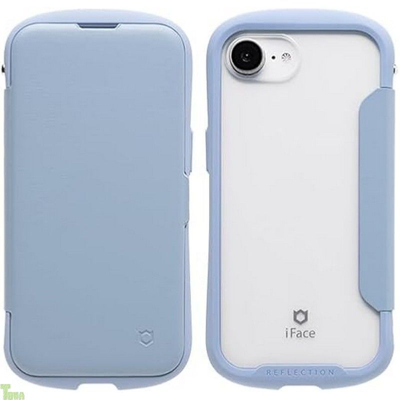 iFace Reflection iPhone 17e/16e ケース 手帳型 クリアケース(ペールブルー)【 アイフェイス スマホケース 耐衝撃 アイフォン17e iphone16e 手帳 ダイアリーケース カード収納 ポリカーボネー ストラップホール付き】