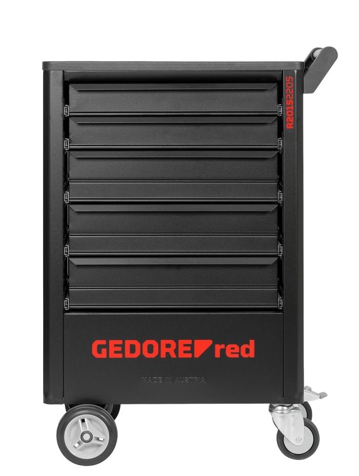 【新品・2営業日で発送】Gedore GEDORE デュアルオープンツールトロリ 5段+キャビネット ブラック (3301675 2329)