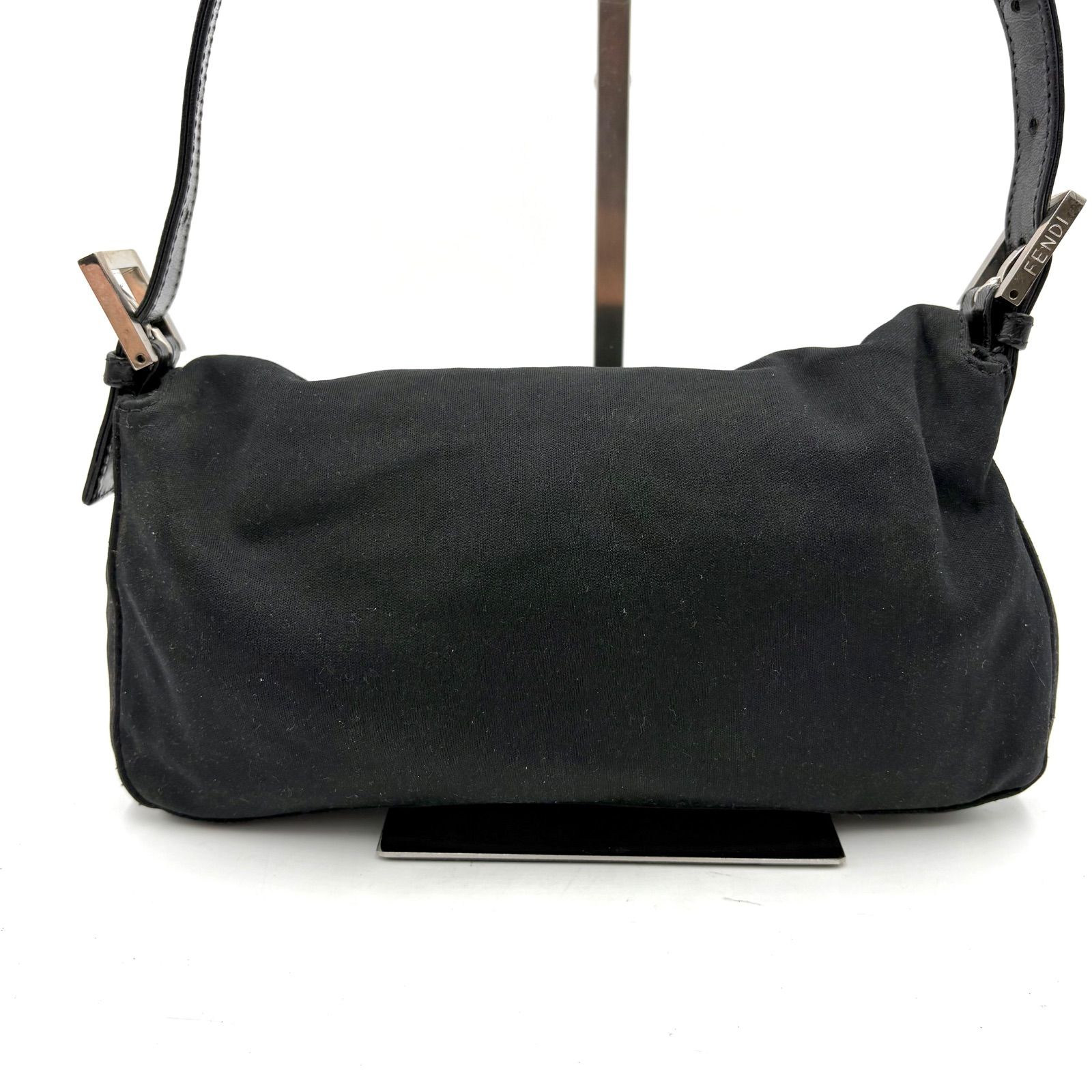 Auth Fendi Cotton Jersey Mamma Baguette FF Logo One Shoulder Bag 