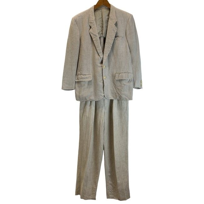 【中古】　COMME des GARCONS　セットアップ　スーツセットアップ　上下セット　リネン　無地　日本製　ドメスティック　古着　/1156
