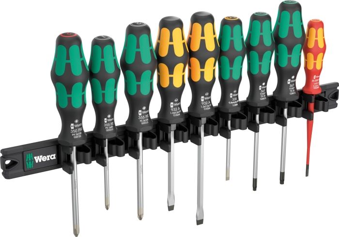 【新品・3営業日で発送】Wera Werkzeuge 051012 9本組クラフトフォームドライバーセット(マグネットレール