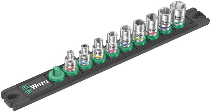 【新品・3営業日で発送】Wera Werkzeuge 005420 ソケットレンチセット 1／4SQ インチ 9点入 レール付