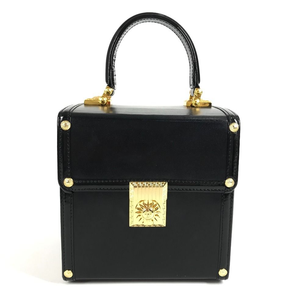 【VERSACE ヴェルサーチ】極希少品！ハンドバッグ サンバーストロゴ 美品！ VERSACE ヴェルサーチ ハンドバッグ サンバースト ロゴ バニティバッグ