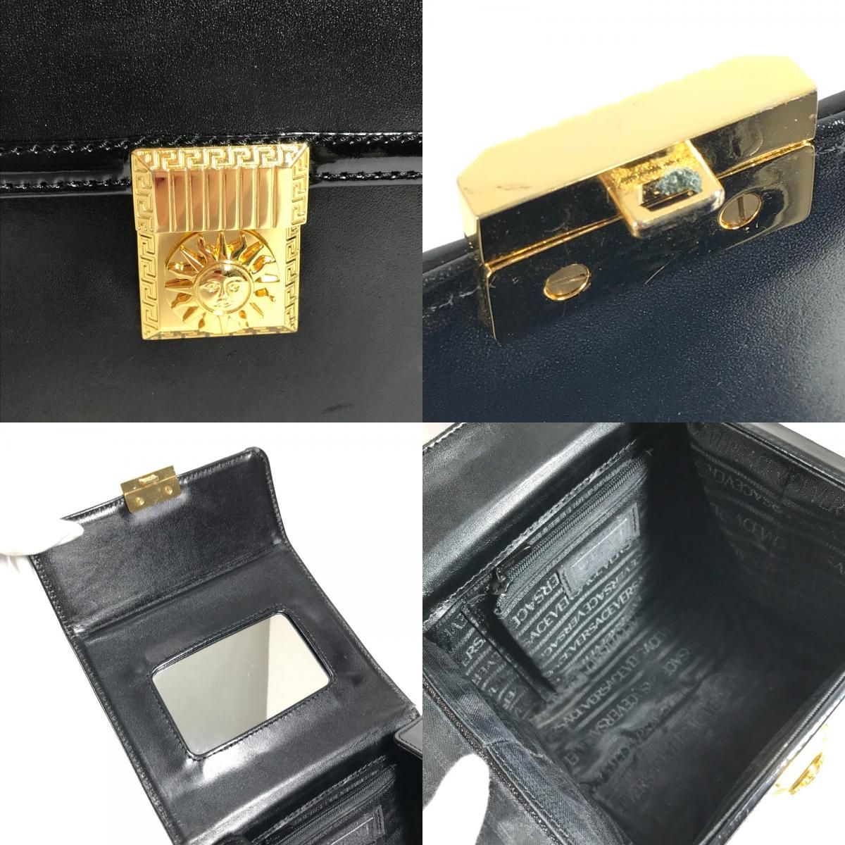 【VERSACE ヴェルサーチ】極希少品！ハンドバッグ サンバーストロゴ 美品！ VERSACE ヴェルサーチ】極希少品！ハンドバッグ サンバーストロゴ 美品