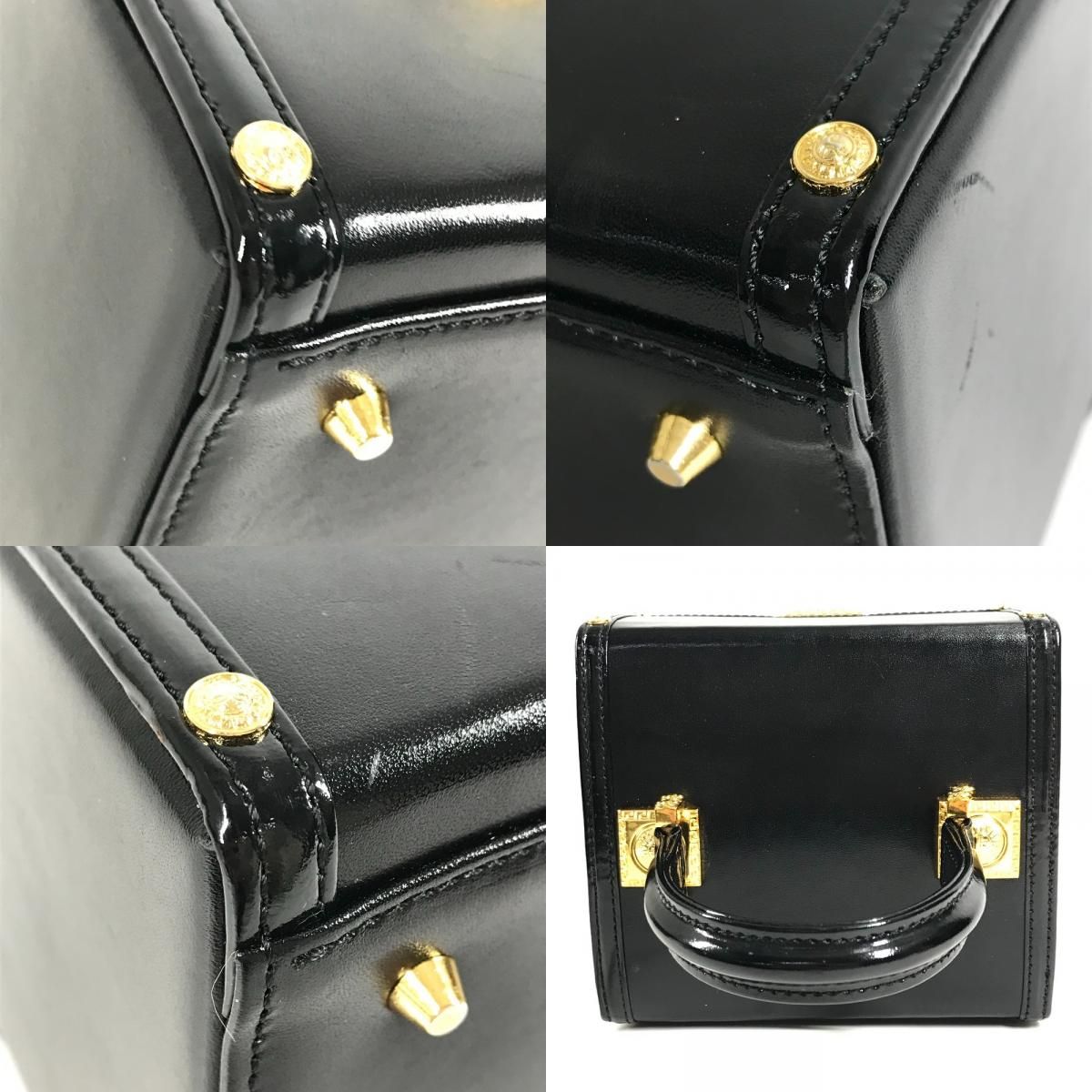 VERSACE ヴェルサーチ ハンドバッグ サンバースト ロゴ バニティバッグ