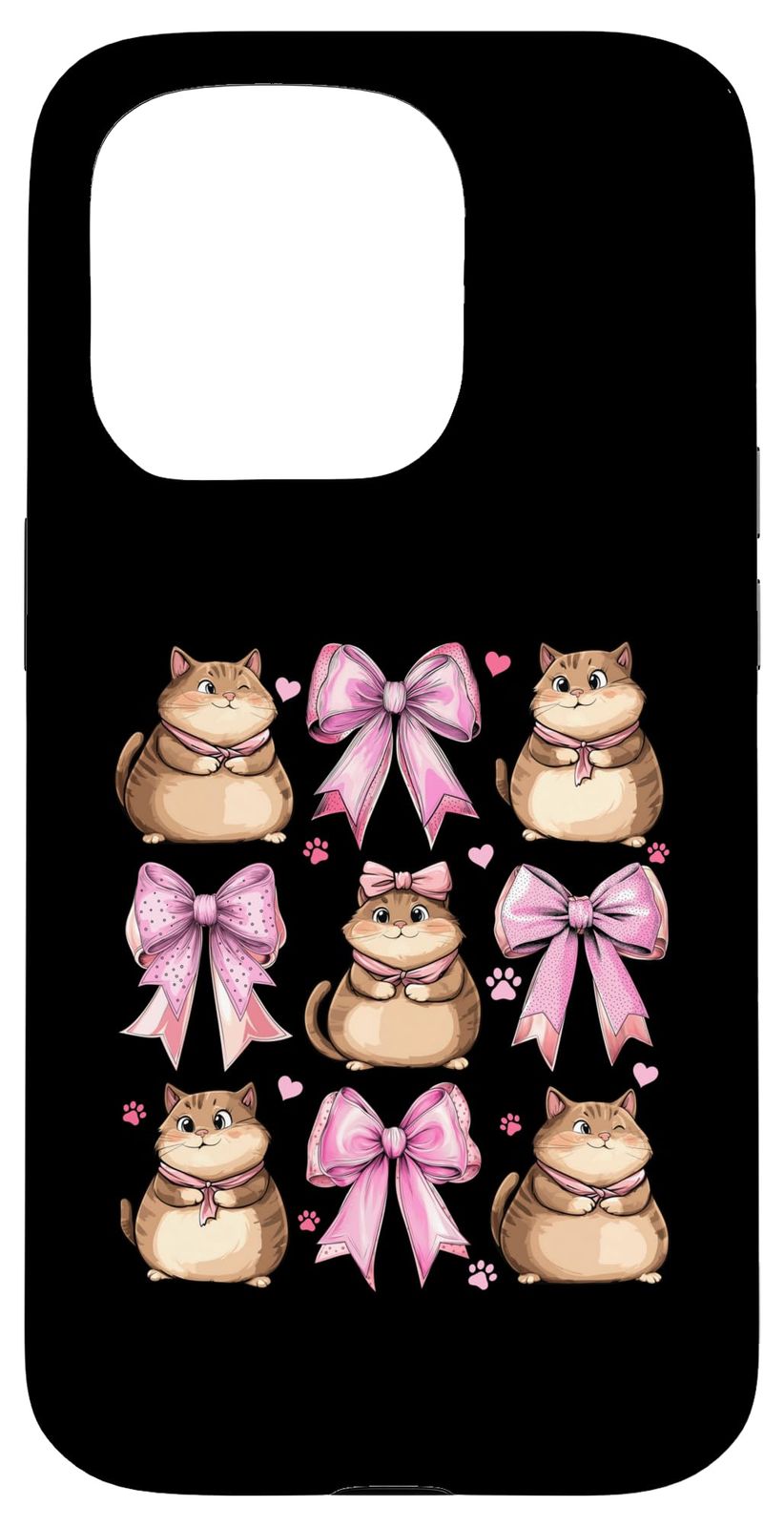 コケット リボン チョンク かわいい 猫 ミーム ママ 女の子 ピンク 母の日 スマホケース iPhone 15 Pro 用
