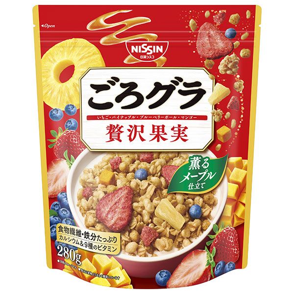 日清シスコ ごろグラ 贅沢果実 280g×8袋入×(2ケース)| 送料無料 グラノーラ シリアル フルーツ 朝食 ストック ジャム コンフィチュール パン ケース買い まとめ買い 業者 仕入れ 大量 ヘルシー