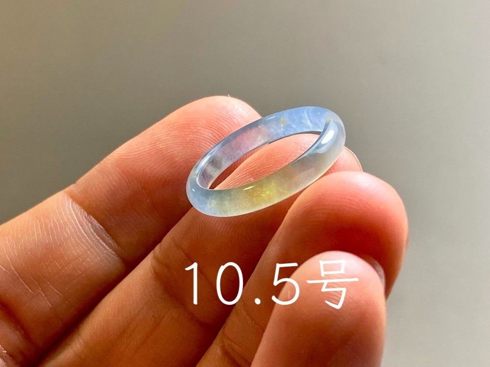 L17-178 上品 宝石質 氷種 黄翡翠 10.5号 グアテマラ産 A貨 本翡翠 くりぬき リング