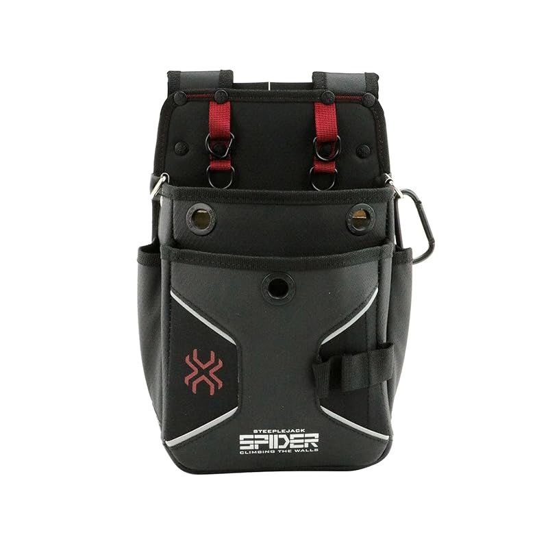 【新品】 SK11 SPIDER 腰袋 2段 底部補強 ヒダ状ベルトにはカラビナやリングが取り付け可能 SPD-HG5-JY 1