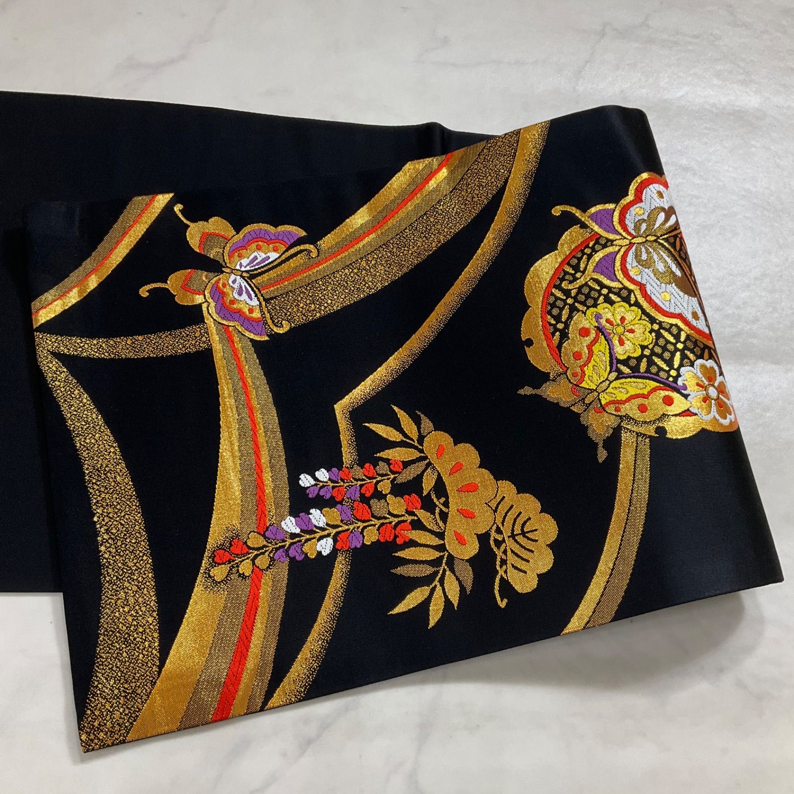◇kimono+one◇子ども帯◇未使用同然◇子供帯◇西陣織唐織正絹◇金糸