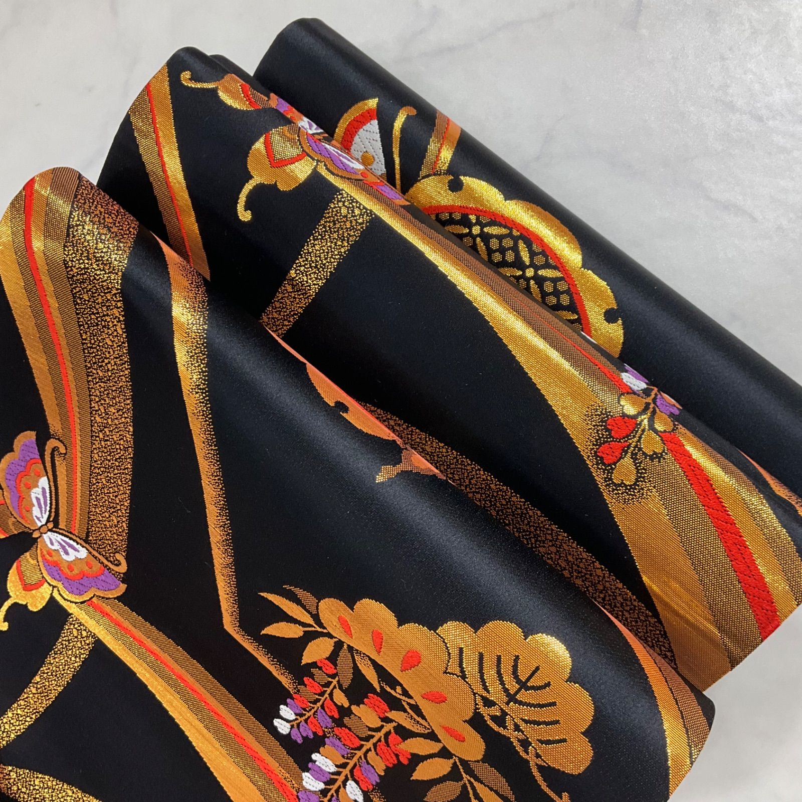 ◇kimono+one◇子ども帯◇未使用同然◇子供帯◇西陣織唐織正絹◇金糸