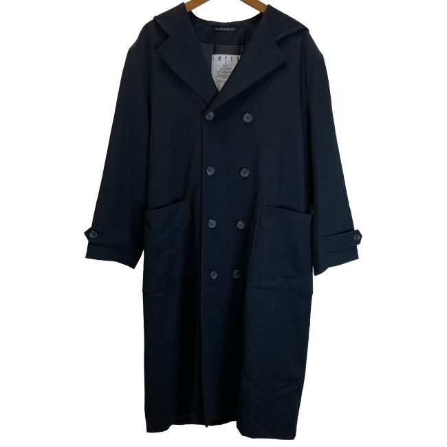 【中古】 Yohji Yamamoto ロングコート 無地 ダブルボタン 日本製 ドメスティック 古着 /2496
