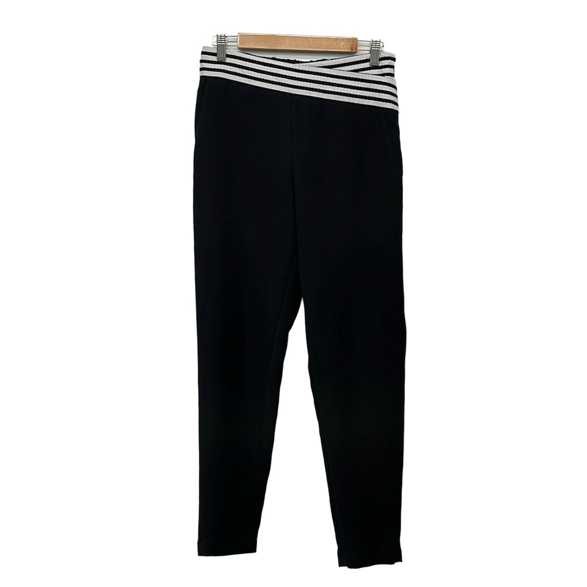 BORDERS at BALCONY(ボーダーズアットバルコニー) パンツ サイズ38 M レディース美品 - 黒×白 フルレングス/ウエストゴム