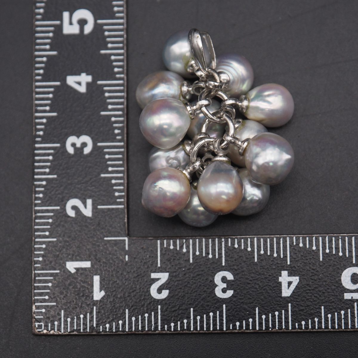 W279 本真珠 バロックパール SILVER刻印 ペンダント トップ ブルー 
